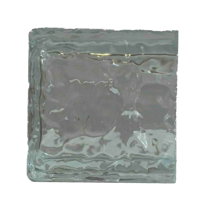 Ladrillo de Vidrio Terminación Iberico New Wall Incoloro 10x10x5cm.