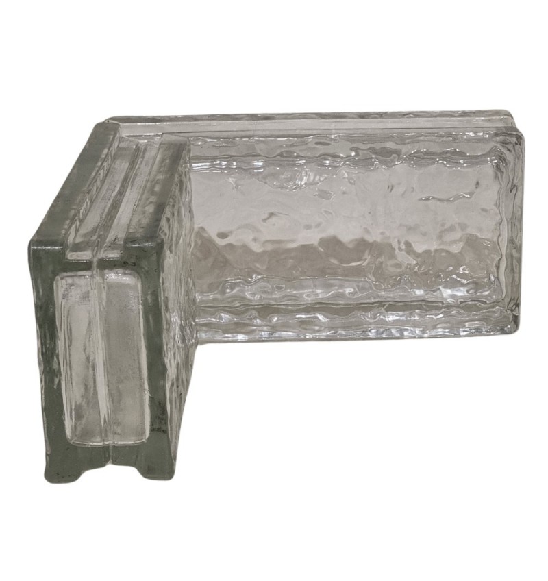 Ladrillo de Vidrio Esquinero Iberico New Wall Incoloro Corner 90° 20x10x5cm.