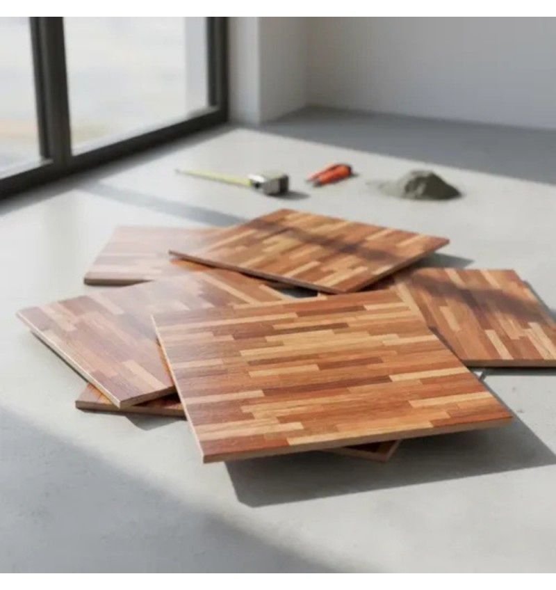 Cerámica Scop Canelillo Beige Fit 45,3x45,3cm 1ra. Calidad Símil Madera Brillante